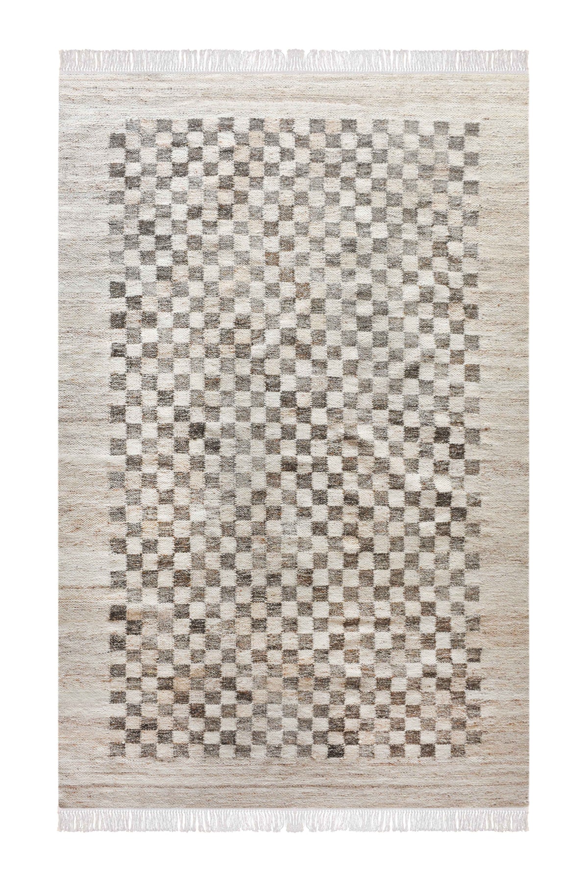 Monolith & Heart Fenney Punja Kelim Recycled PET & Wool Rug, Beige & Grey