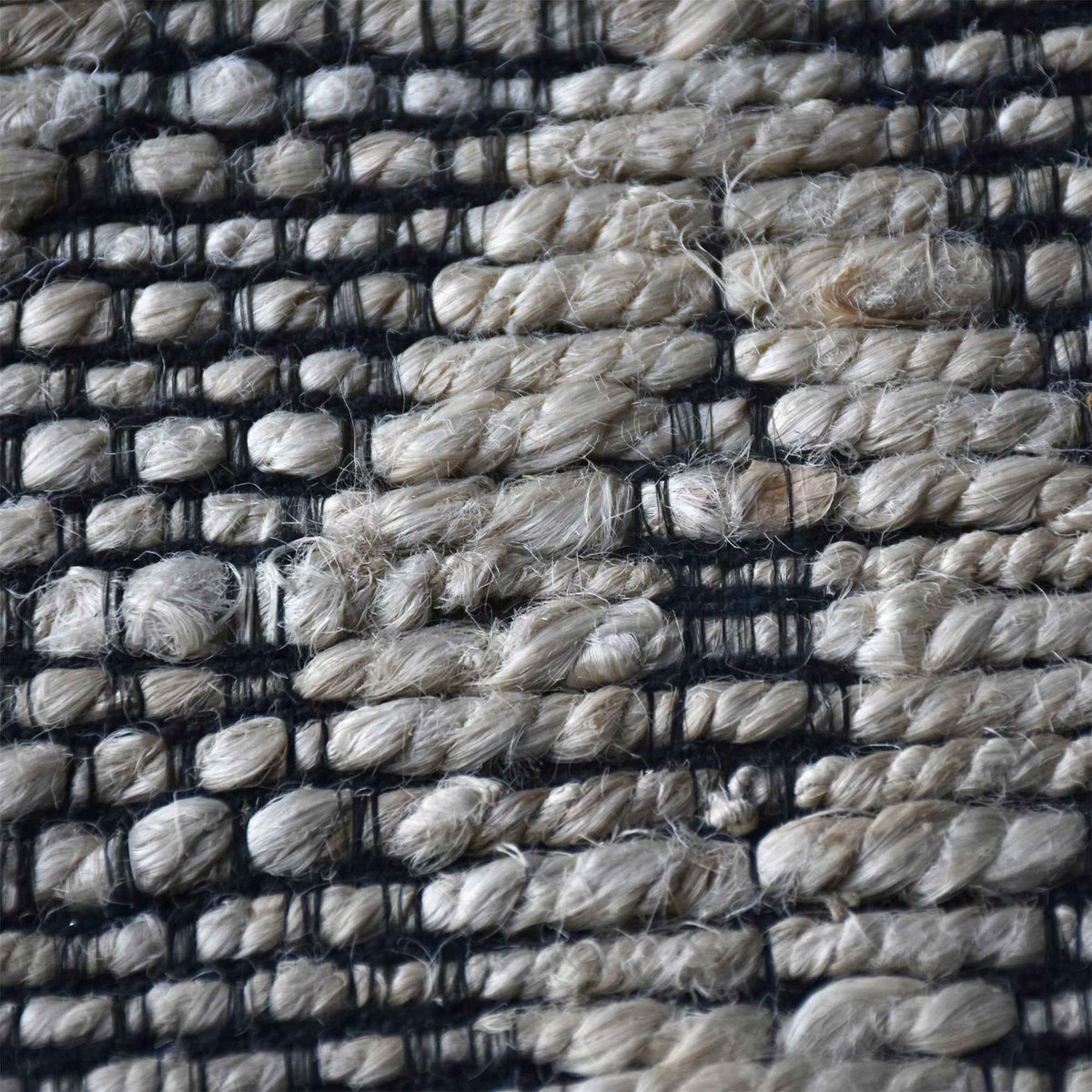 Monolith & Heart Flair Hand-Woven Hemp & Cotton Rug, Charcoal & Natural