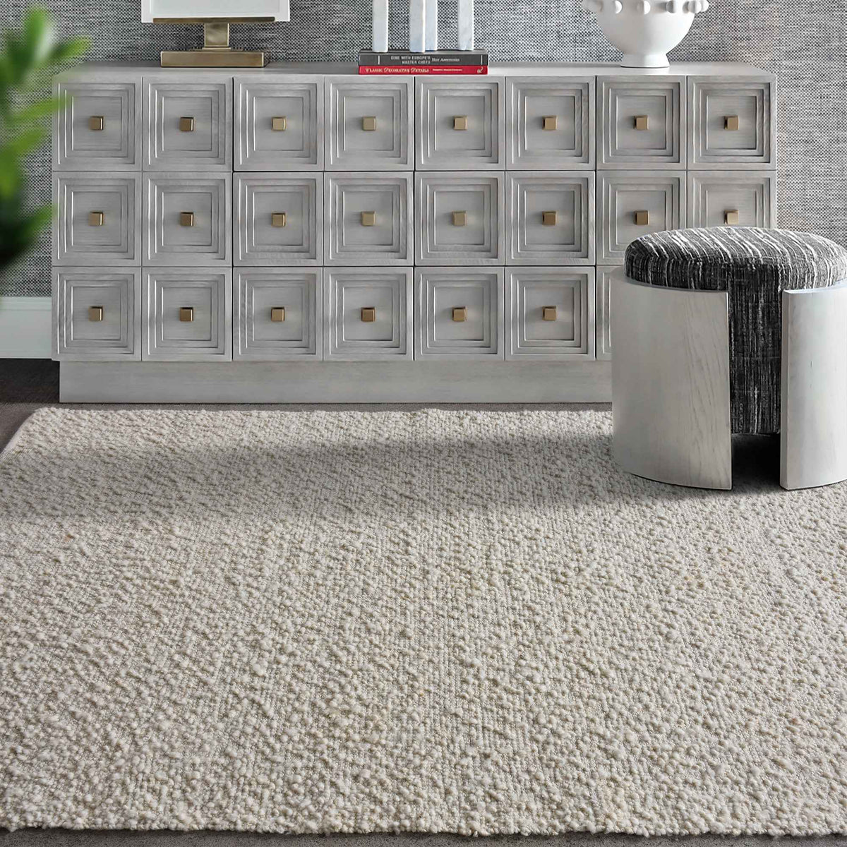 Monolith & Heart Fundo Hand-Woven Wool & Jute Rug, Ivory