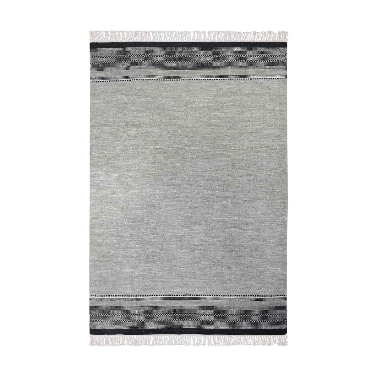 Monolith & Heart Gajah Hand-Woven Wool & Jute Rug, Grey & Charcoal