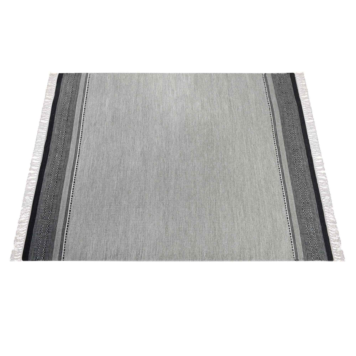 Monolith & Heart Gajah Hand-Woven Wool & Jute Rug, Grey & Charcoal