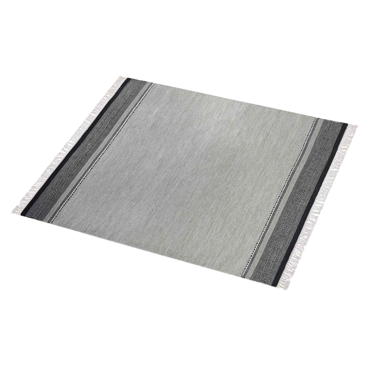 Monolith & Heart Gajah Hand-Woven Wool & Jute Rug, Grey & Charcoal