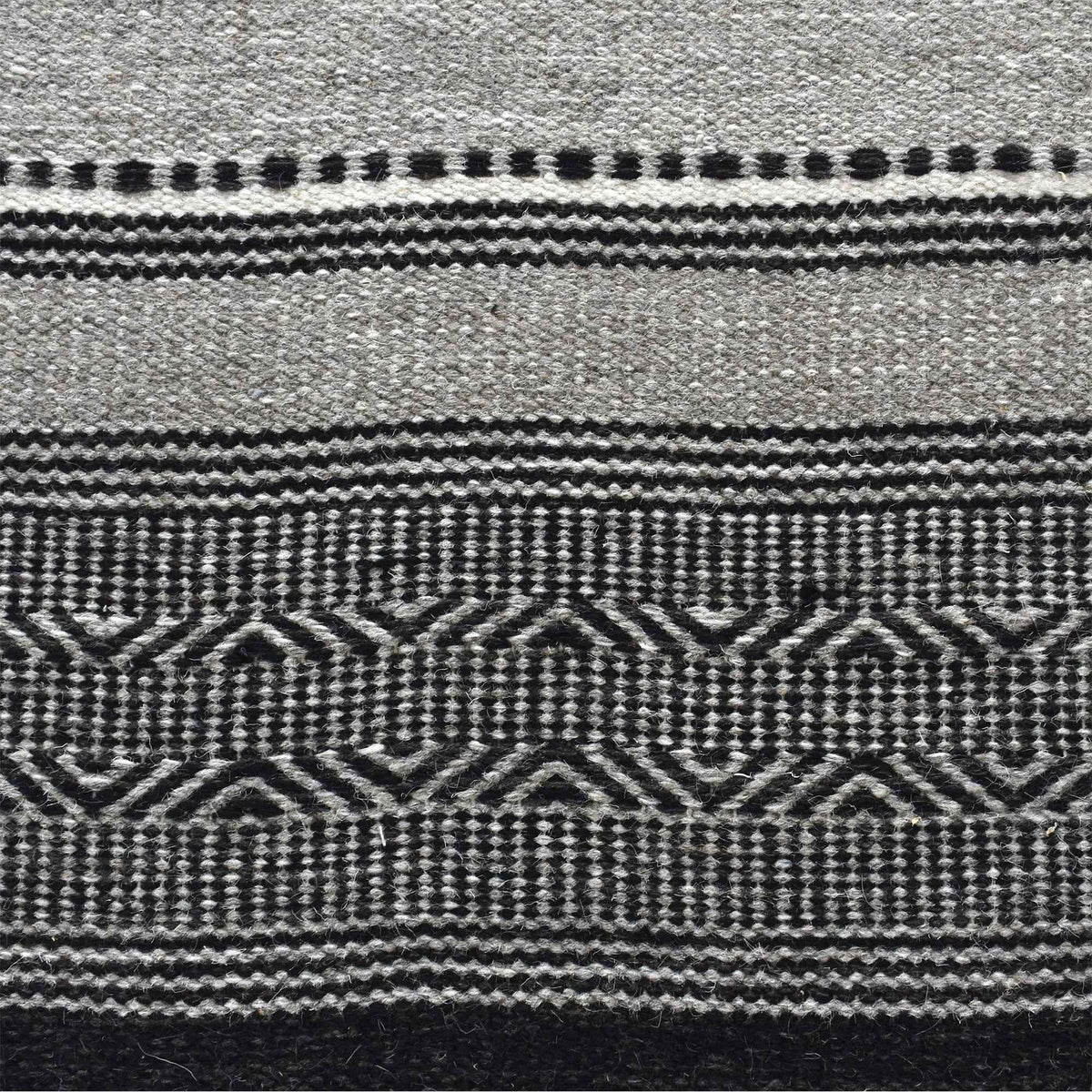Monolith & Heart Gajah Hand-Woven Wool & Jute Rug, Grey & Charcoal