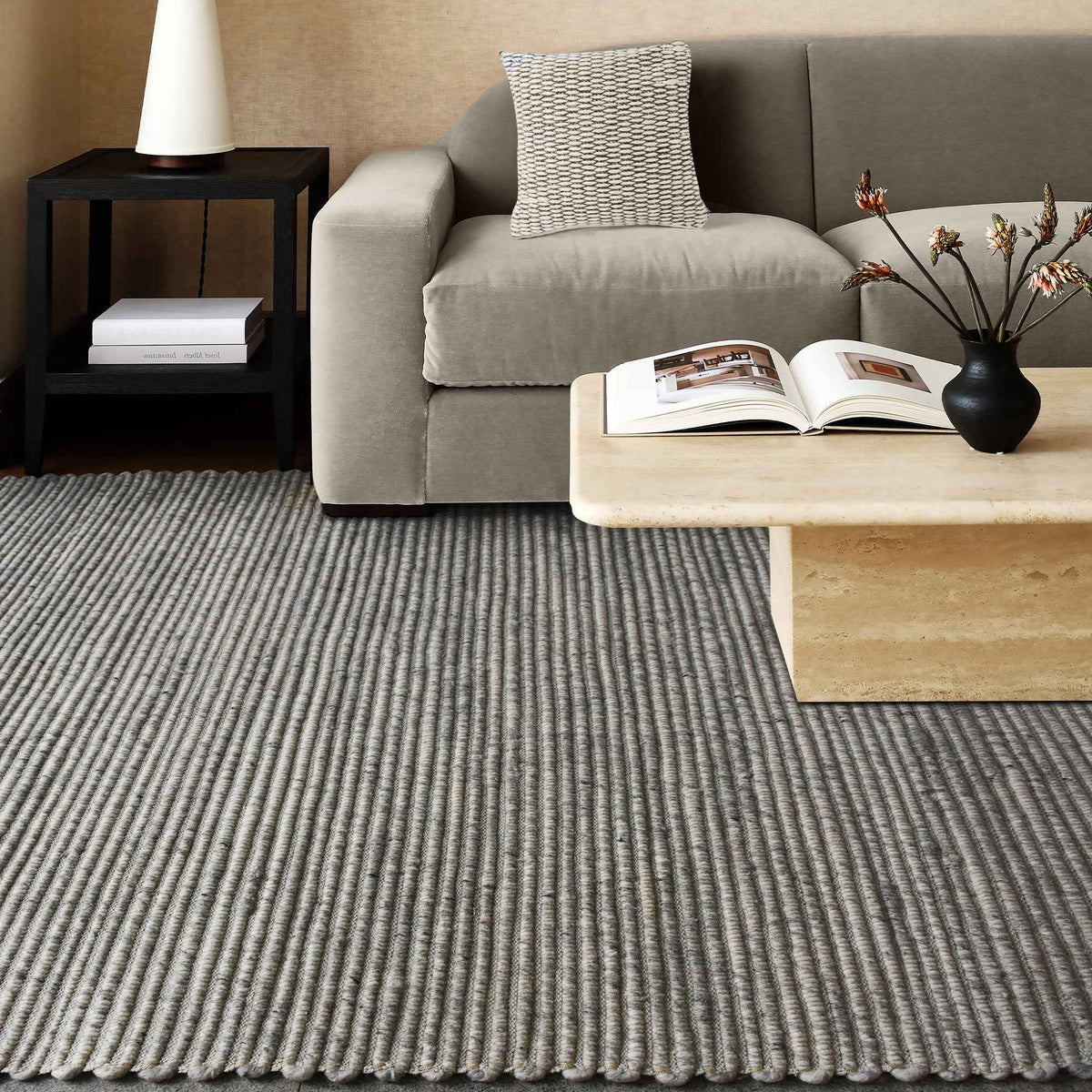 Monolith & Heart Galliano Hand-Woven Jute Rug, Grey