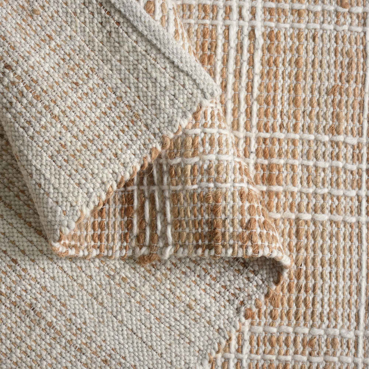 Monolith & Heart Geba Flatweave Jute, Wool & Cotton Rug, Natural & Ivory