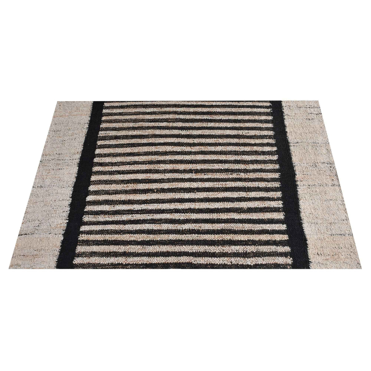 Monolith & Heart Gillen Punja Kelim Jute & Wool Blend Rug, Natural & Charcoal