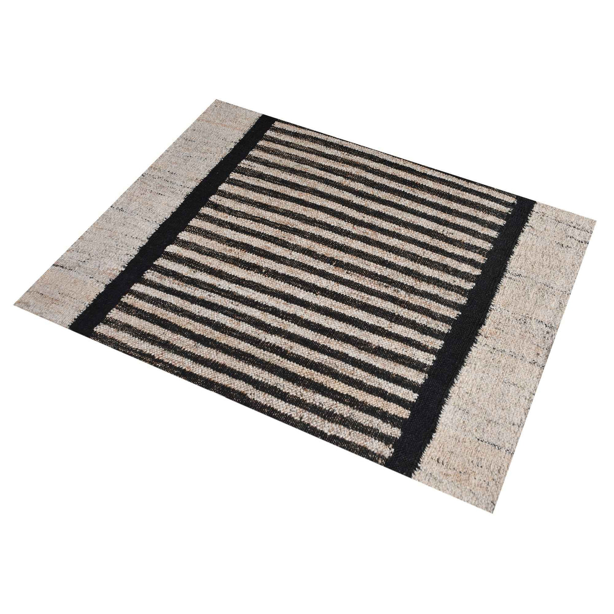 Monolith & Heart Gillen Punja Kelim Jute & Wool Blend Rug, Natural & Charcoal