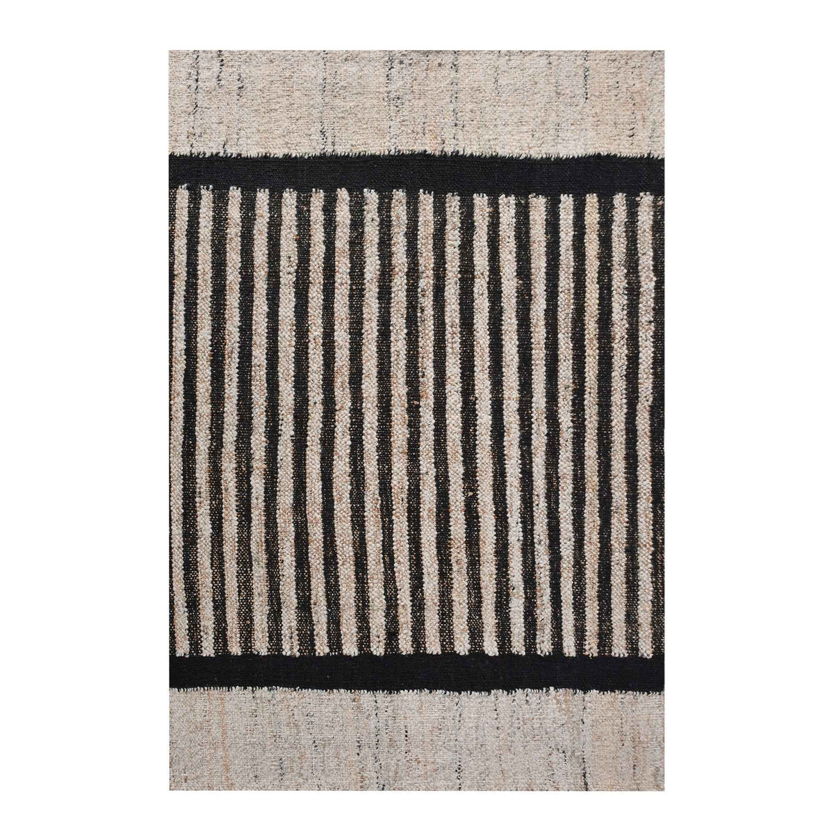 Monolith & Heart Gillen Punja Kelim Jute & Wool Blend Rug, Natural & Charcoal