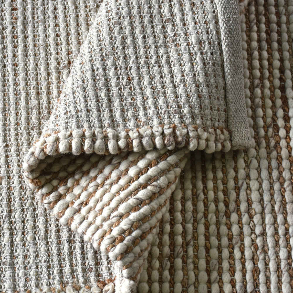 Monolith & Heart Ginita Hand-Woven Jute & Wool Rug, Natural White