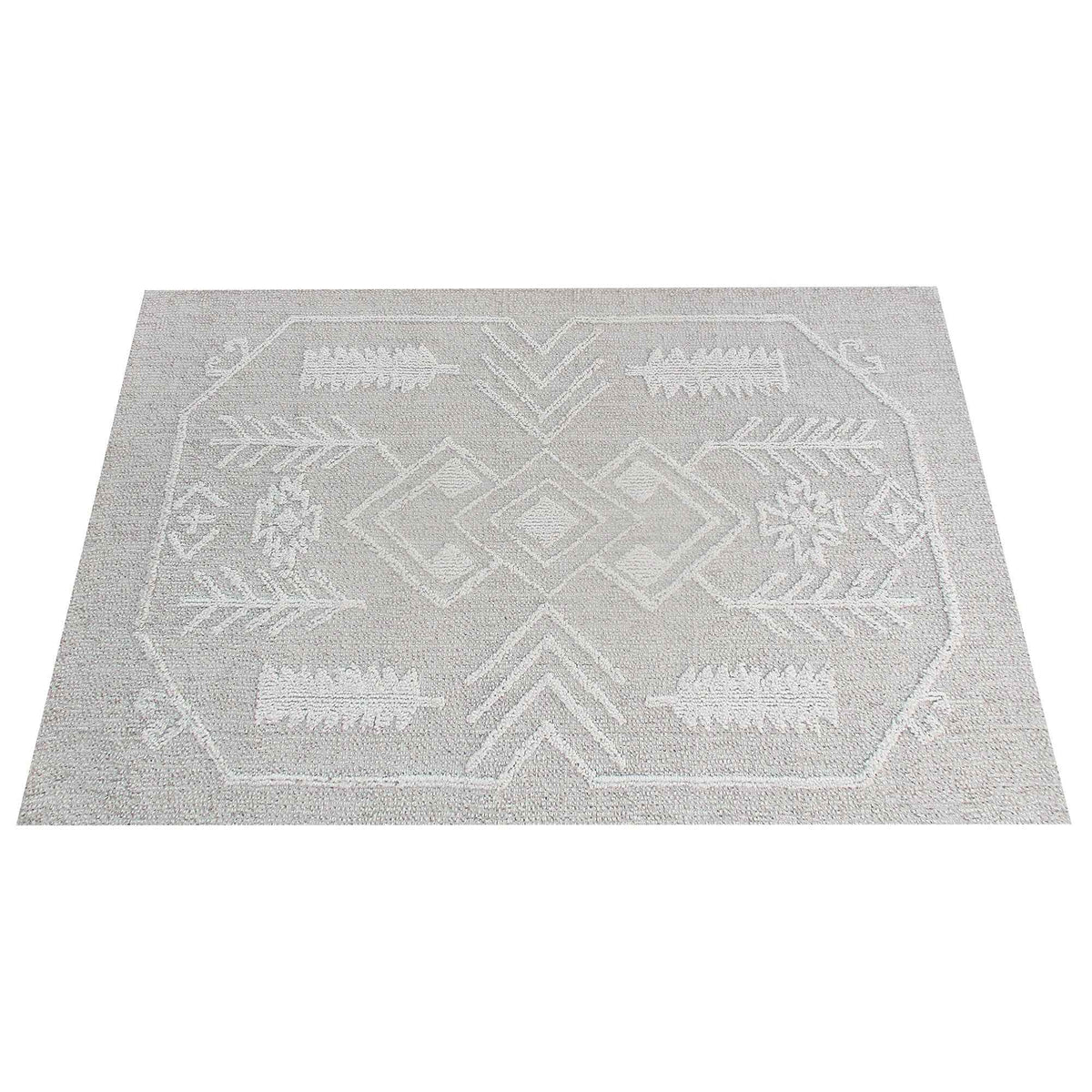 Monolith & Heart Gleben Hand-Woven & Over-Tufted Wool Rug, Natural White & Beige