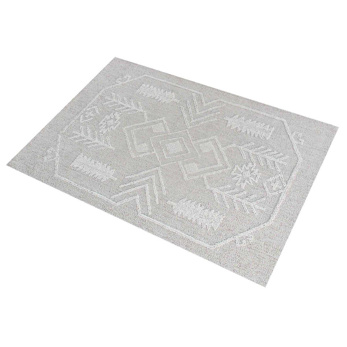 Monolith & Heart Gleben Hand-Woven & Over-Tufted Wool Rug, Natural White & Beige