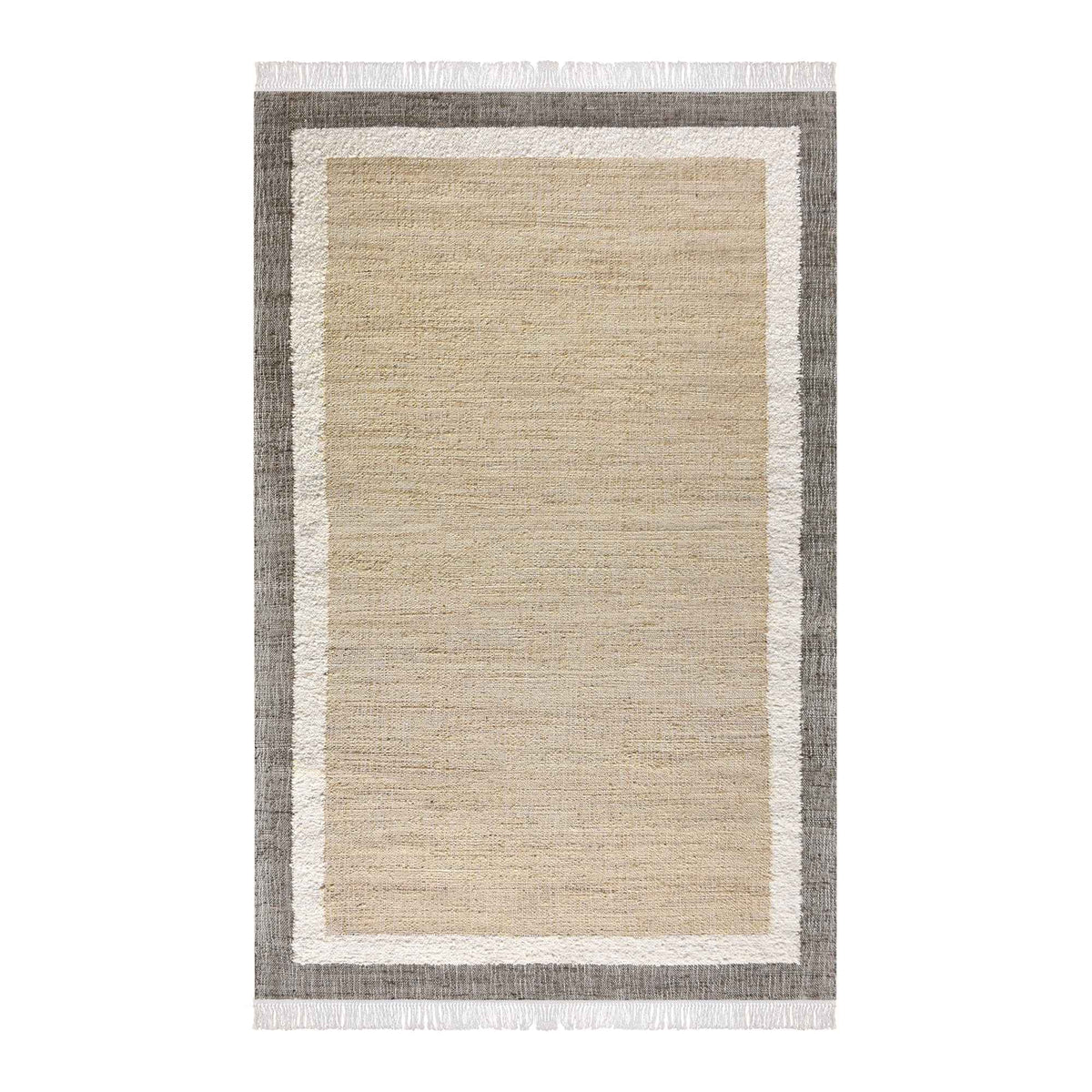 Monolith & Heart Gloucester Hand-Carved Jute & Wool Rug, Natural & Sage