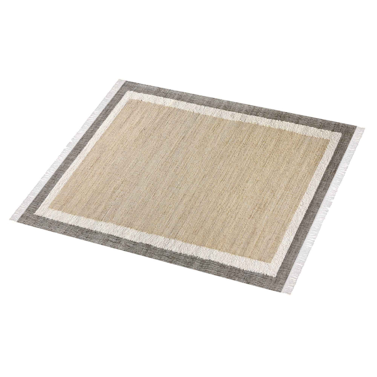 Monolith & Heart Gloucester Hand-Carved Jute & Wool Rug, Natural & Sage