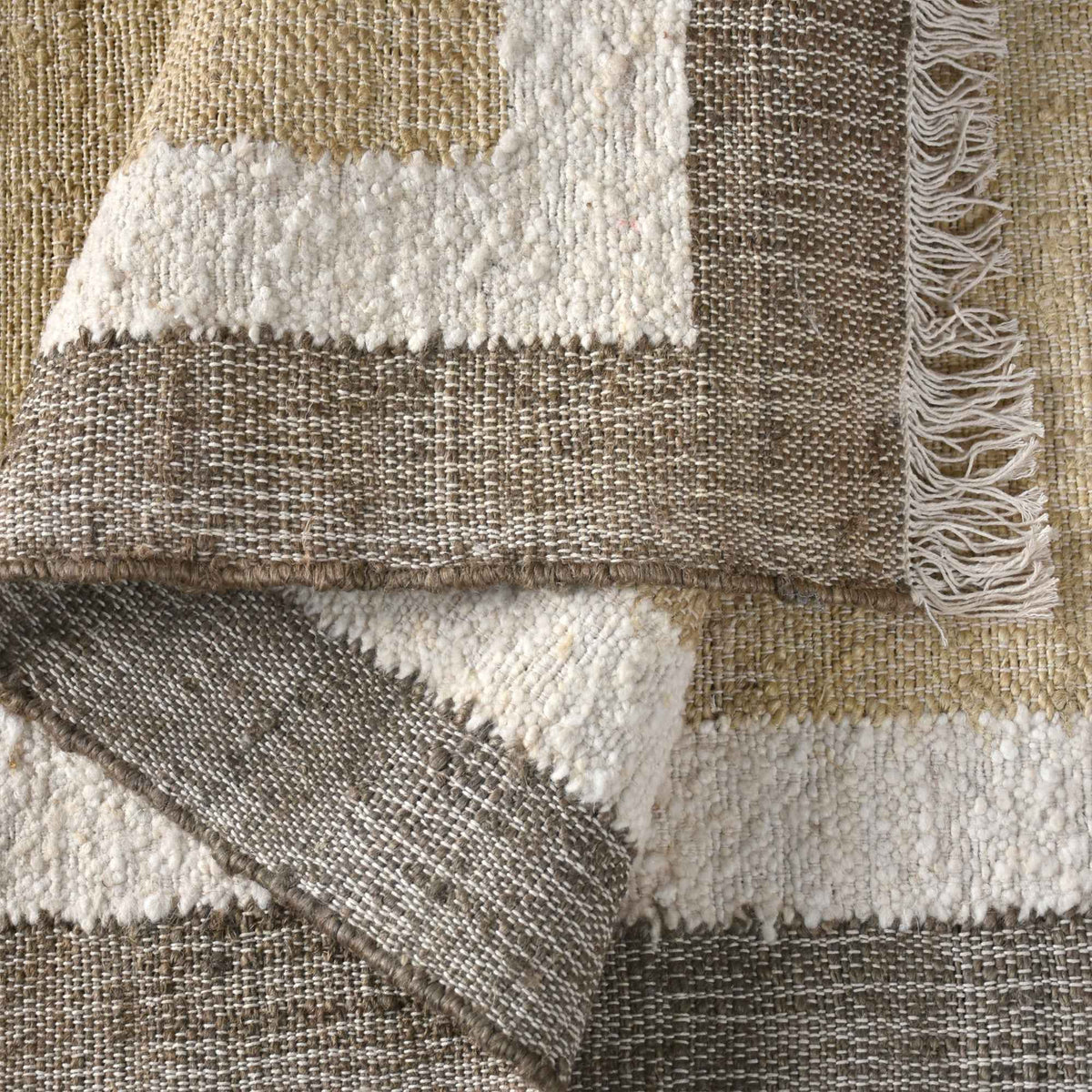 Monolith & Heart Gloucester Hand-Carved Jute & Wool Rug, Natural & Sage