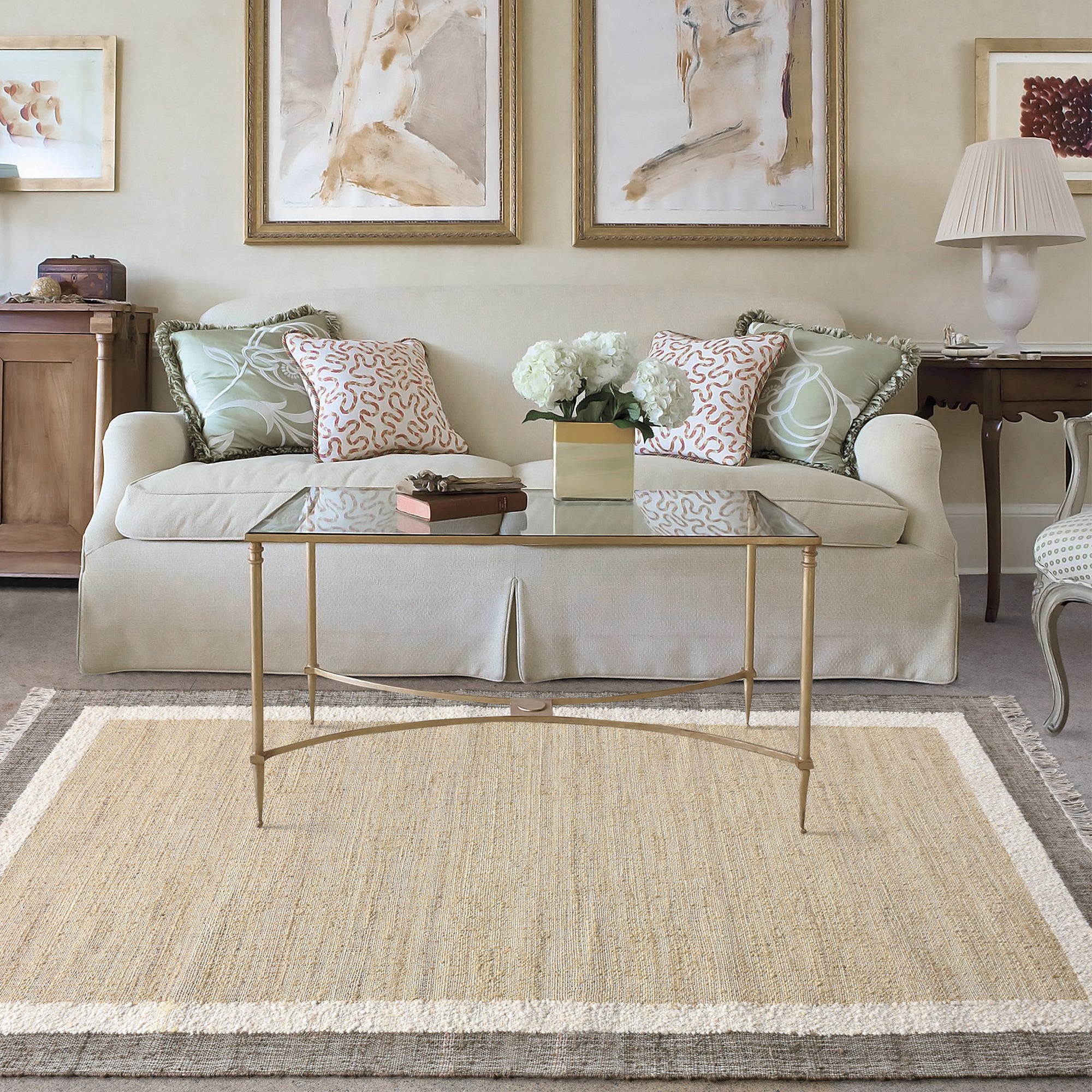 GLOUCESTER RUG - NATURAL/SAGE - JUTE/WOOL - PUNJA