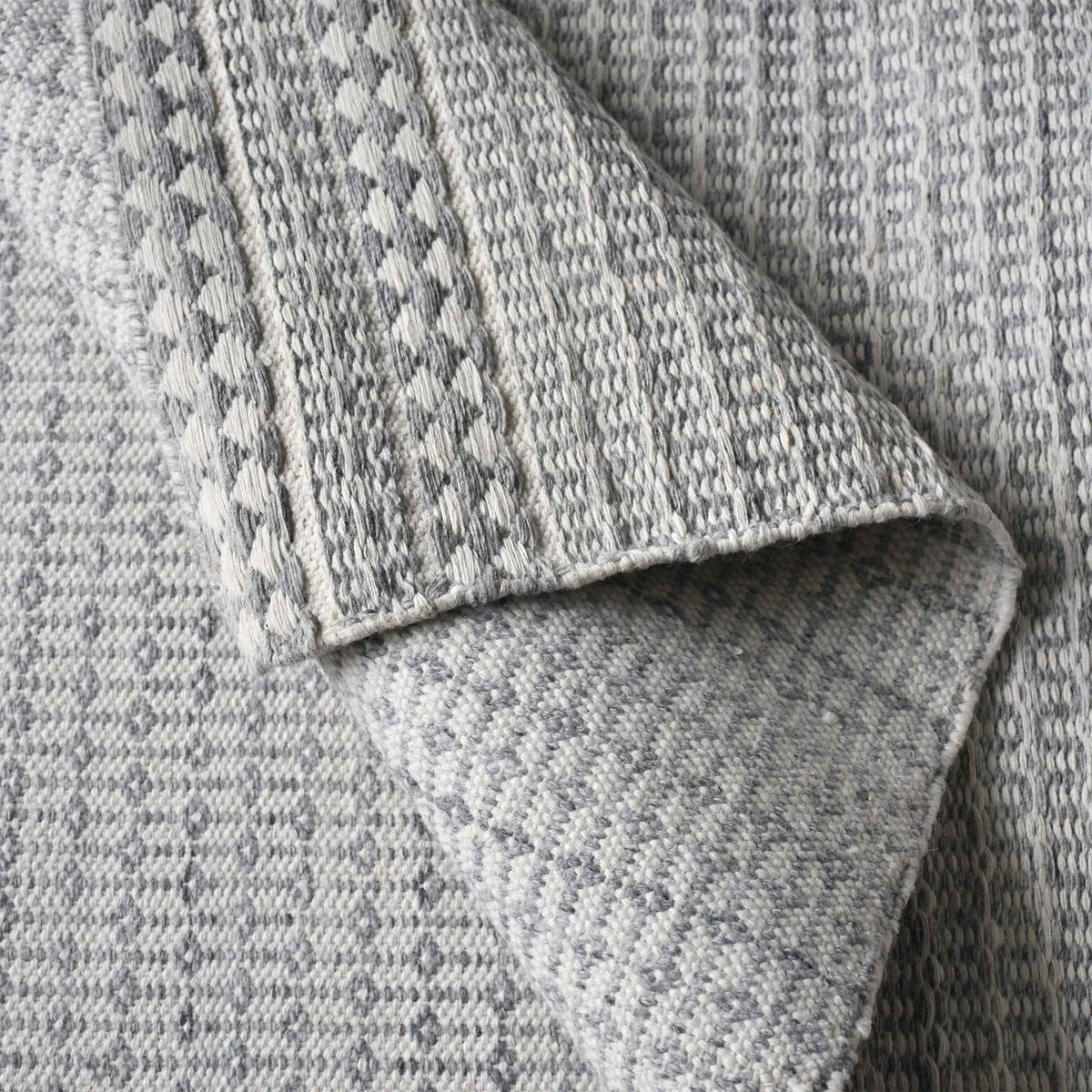 Monolith & Heart Goleta Hand-Woven Recycled PET Rug, Natural White & Grey