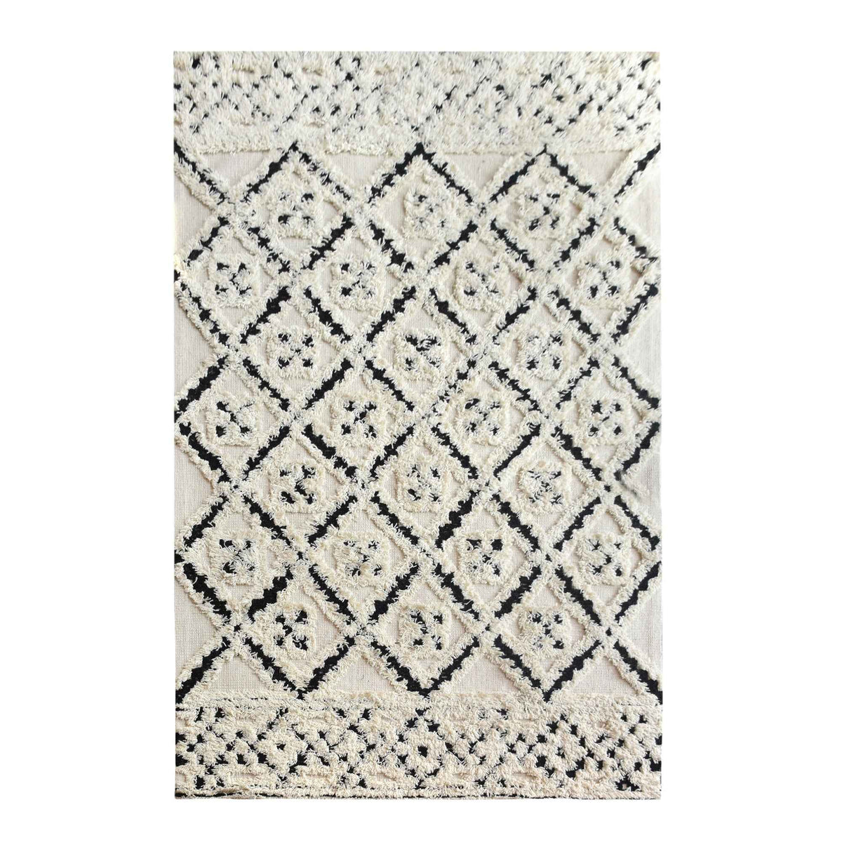 Monolith & Heart Graham Hand-Tufted Wool Rug, Natural White & Charcoal