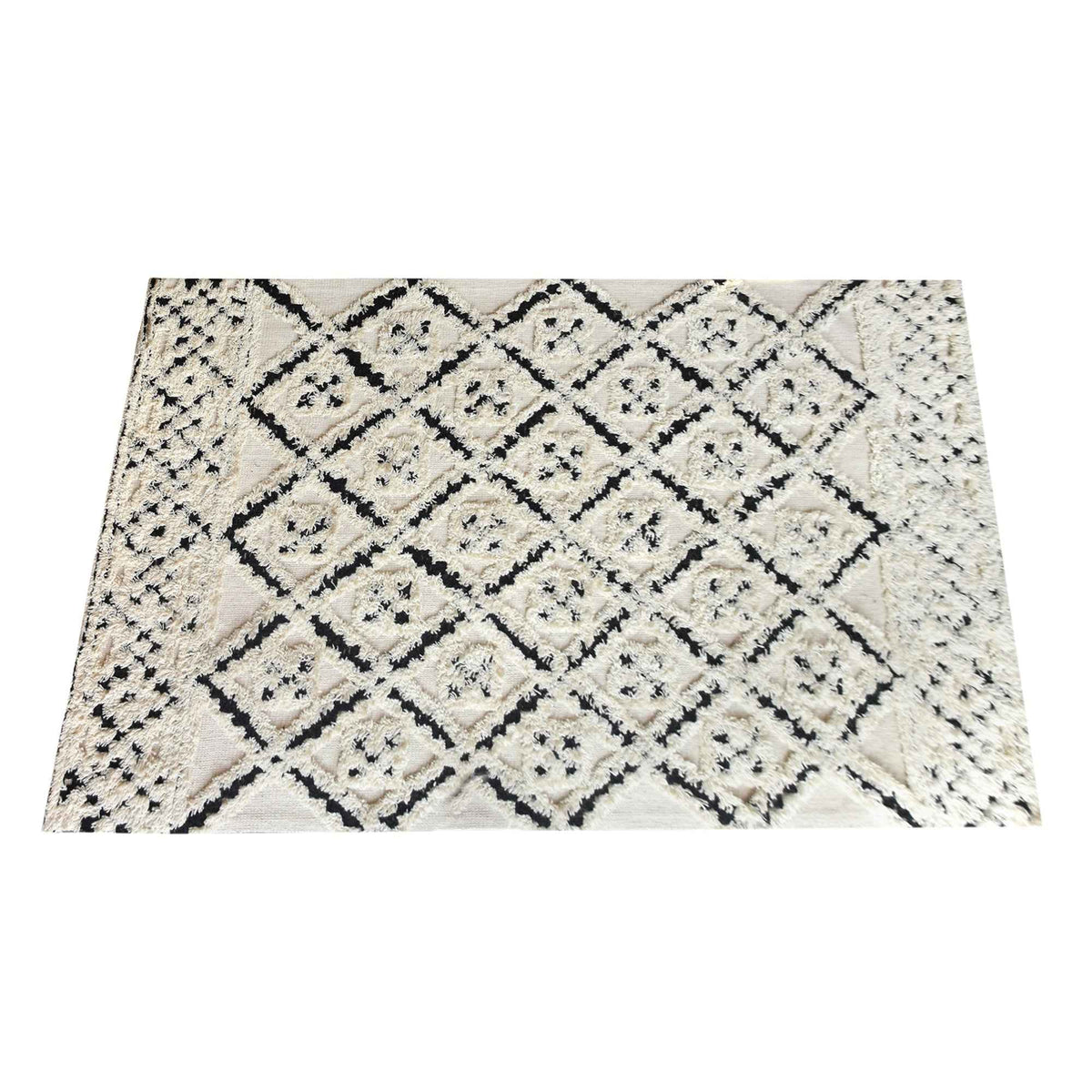 Monolith & Heart Graham Hand-Tufted Wool Rug, Natural White & Charcoal