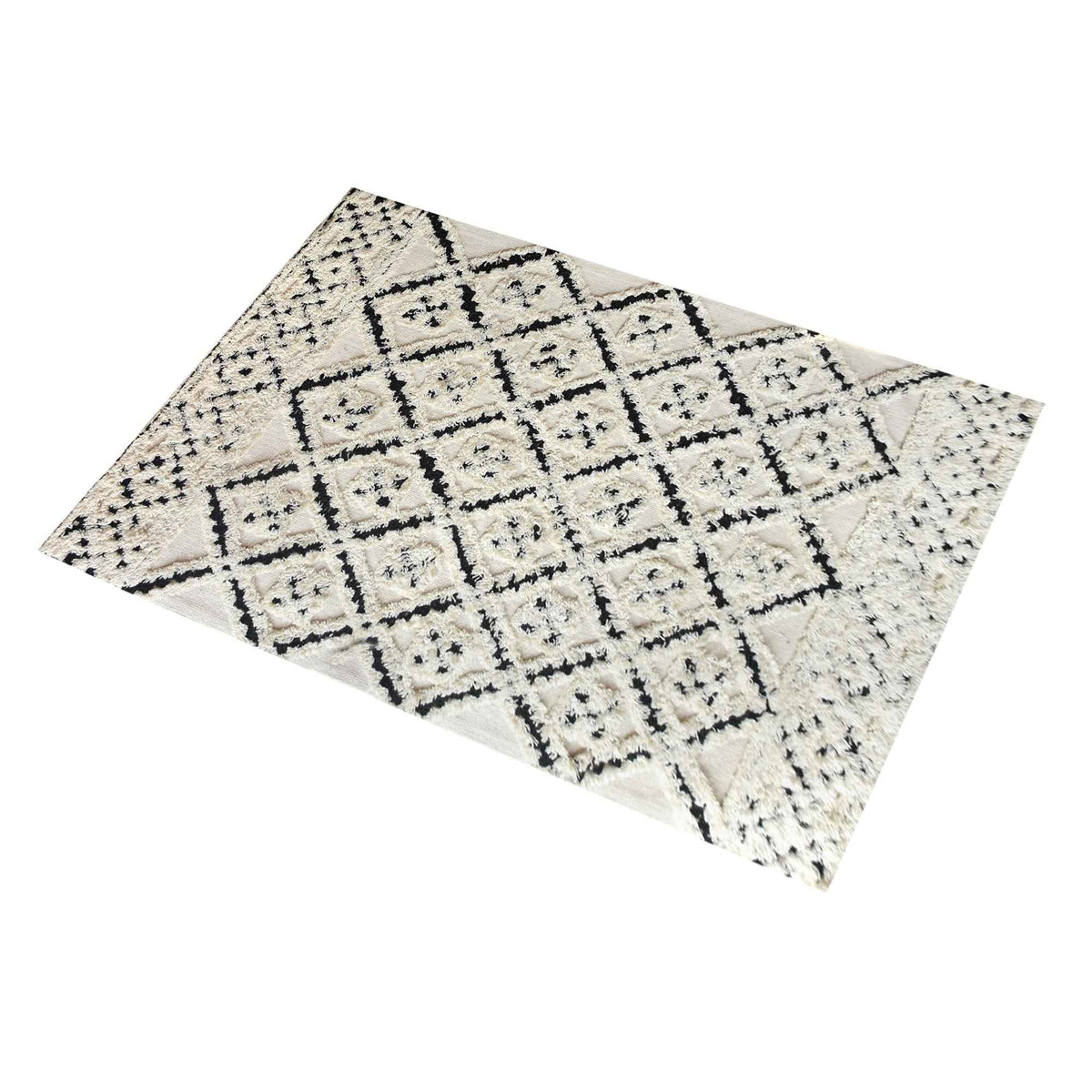 Monolith & Heart Graham Hand-Tufted Wool Rug, Natural White & Charcoal