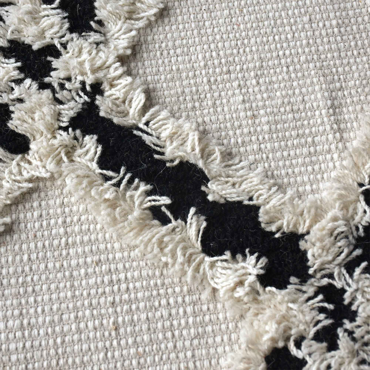 Monolith & Heart Graham Hand-Tufted Wool Rug, Natural White & Charcoal