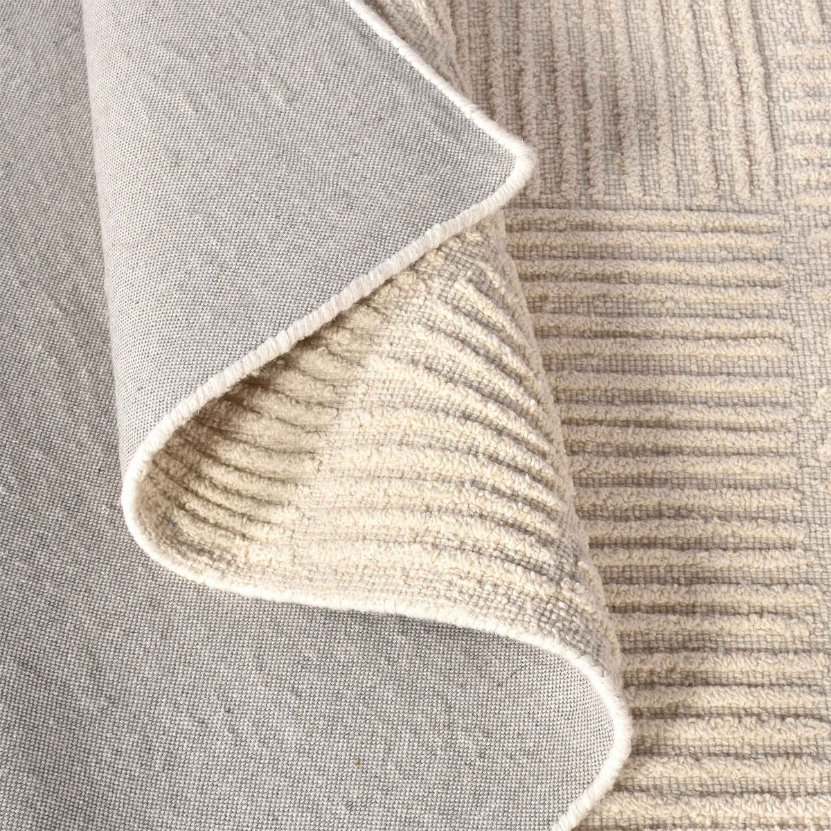 Monolith & Heart Greece Hand-Woven Wool Rug, Natural White