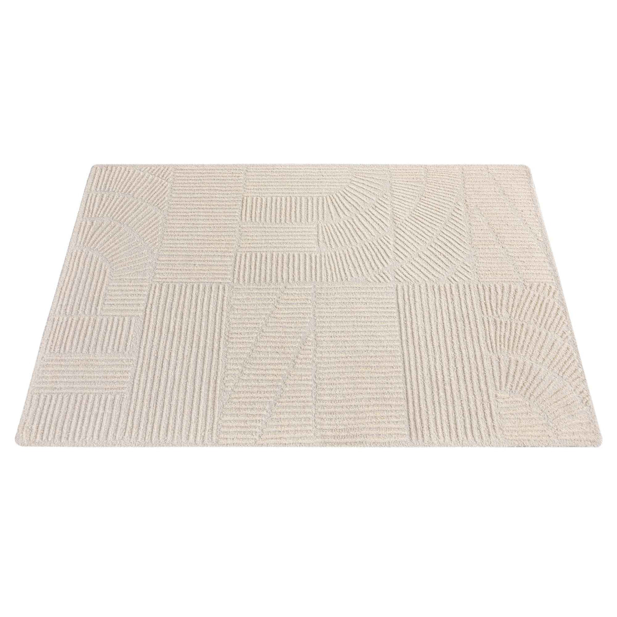 Monolith & Heart Greece Hand-Woven Wool Rug, Natural White
