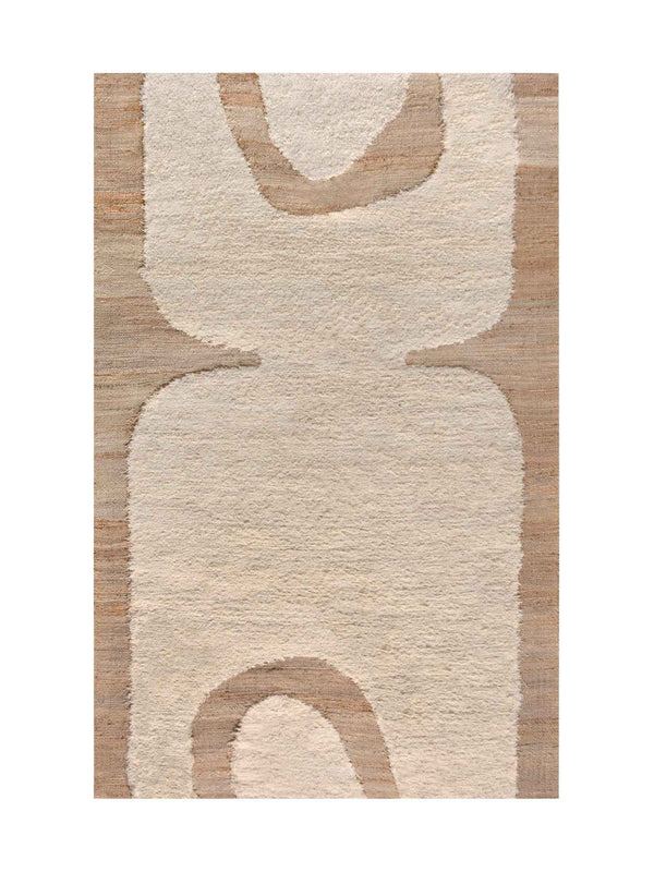 GROUSE RUG - NATURAL/ IVORY - JUTE/COTTON SALVAGE - HANDWOVEN