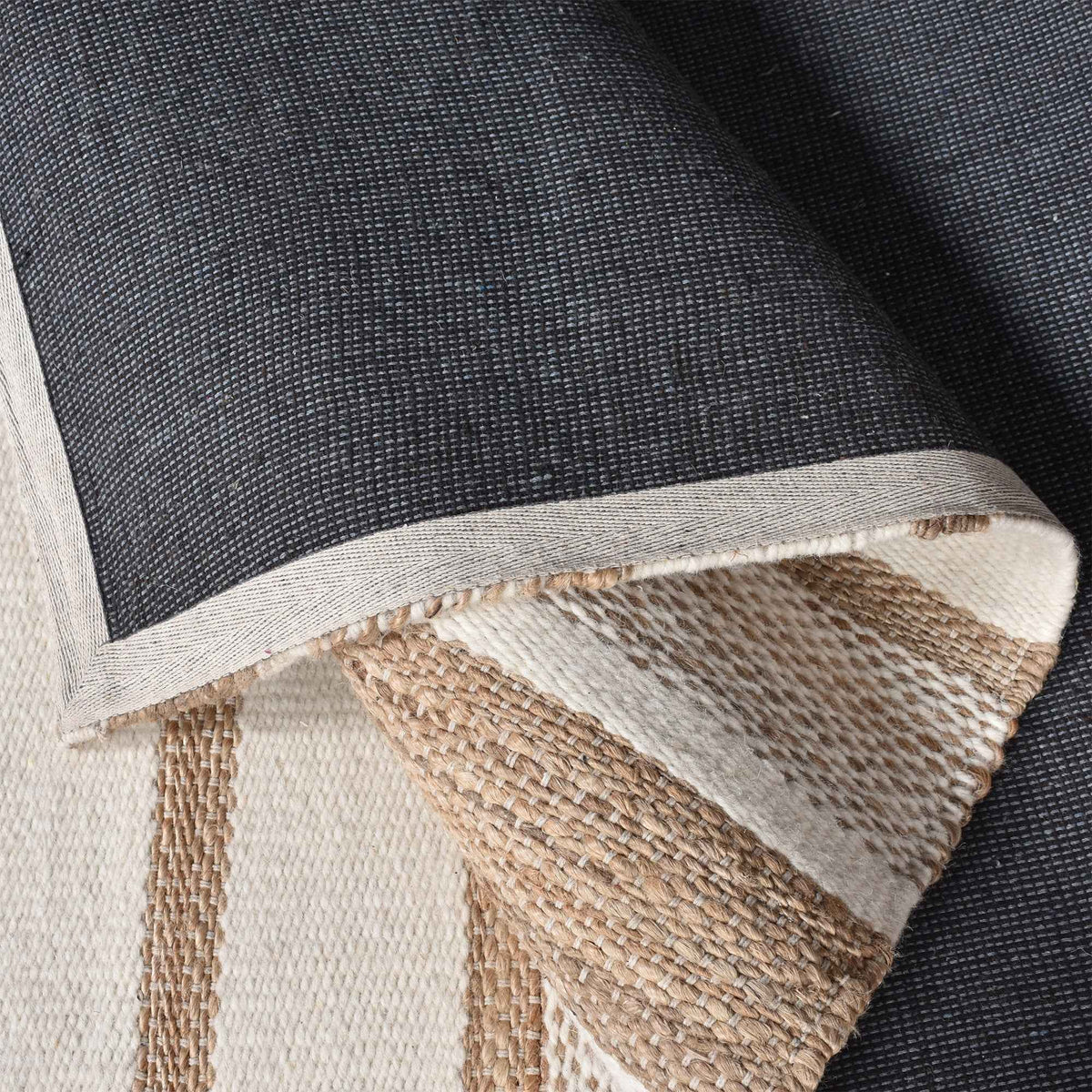Monolith & Heart Gstrow-II Hand-Woven Jute & Wool Rug, Natural & Natural White