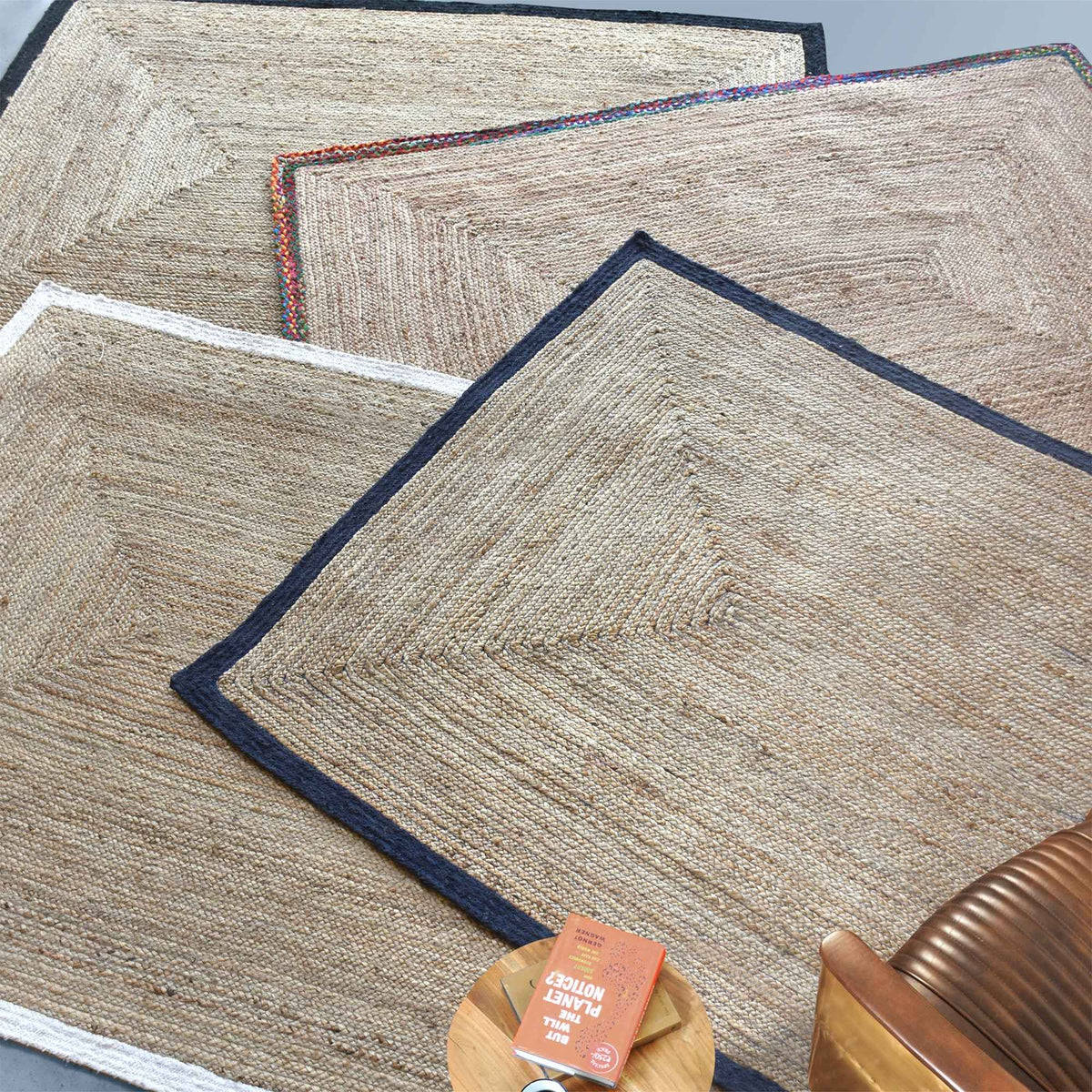Monolith & Heart Haruno Hand-Woven Hemp & Recycled Fabric Rug, Multiple Colours
