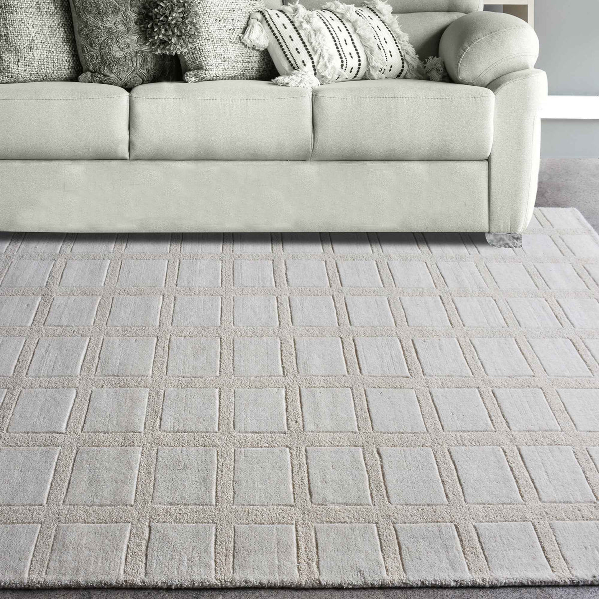 Monolith & Heart Hayford Hand-Woven Wool Rug, Natural White