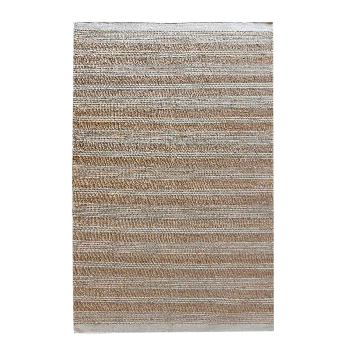 Monolith & Heart Heron Hand-Woven Wool & Hemp Rug, Natural & Natural White