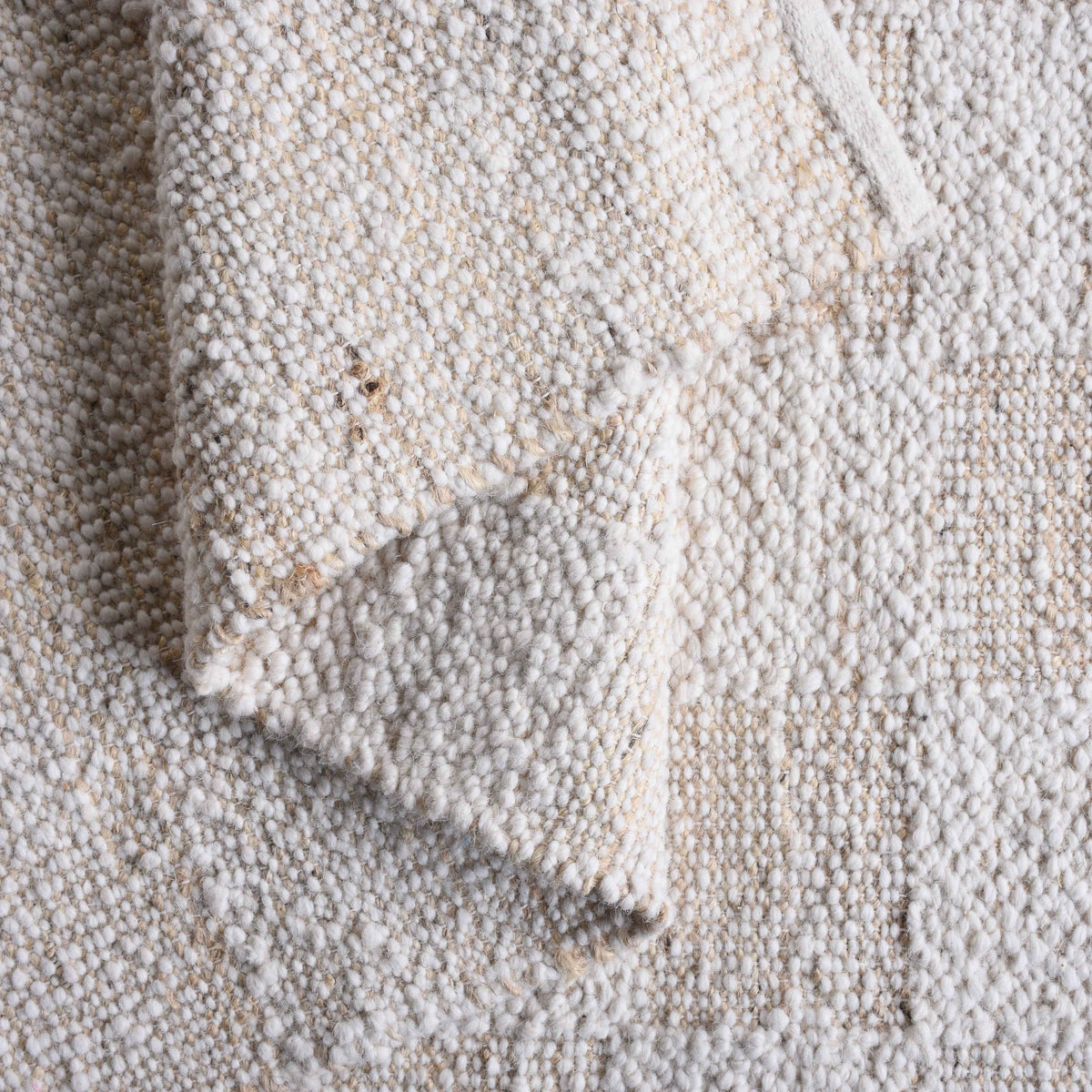 Monolith & Heart Horezu Hand-Woven Wool & Jute Rug, Natural & Ivory