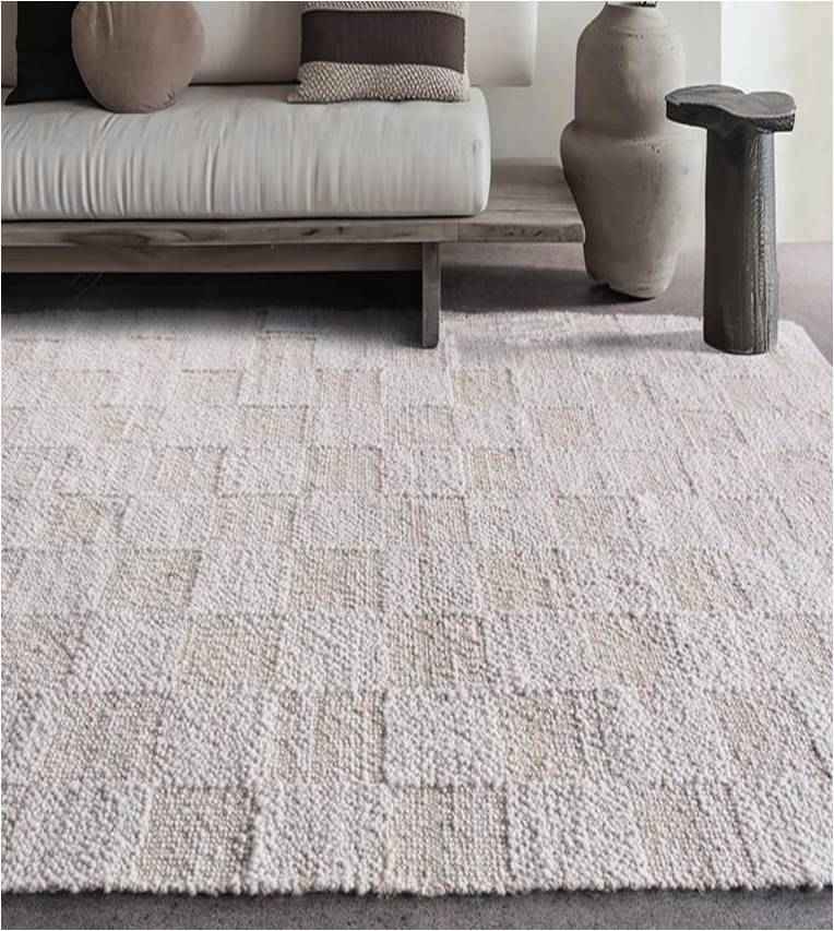 Monolith & Heart Horezu Hand-Woven Wool & Jute Rug, Natural & Ivory