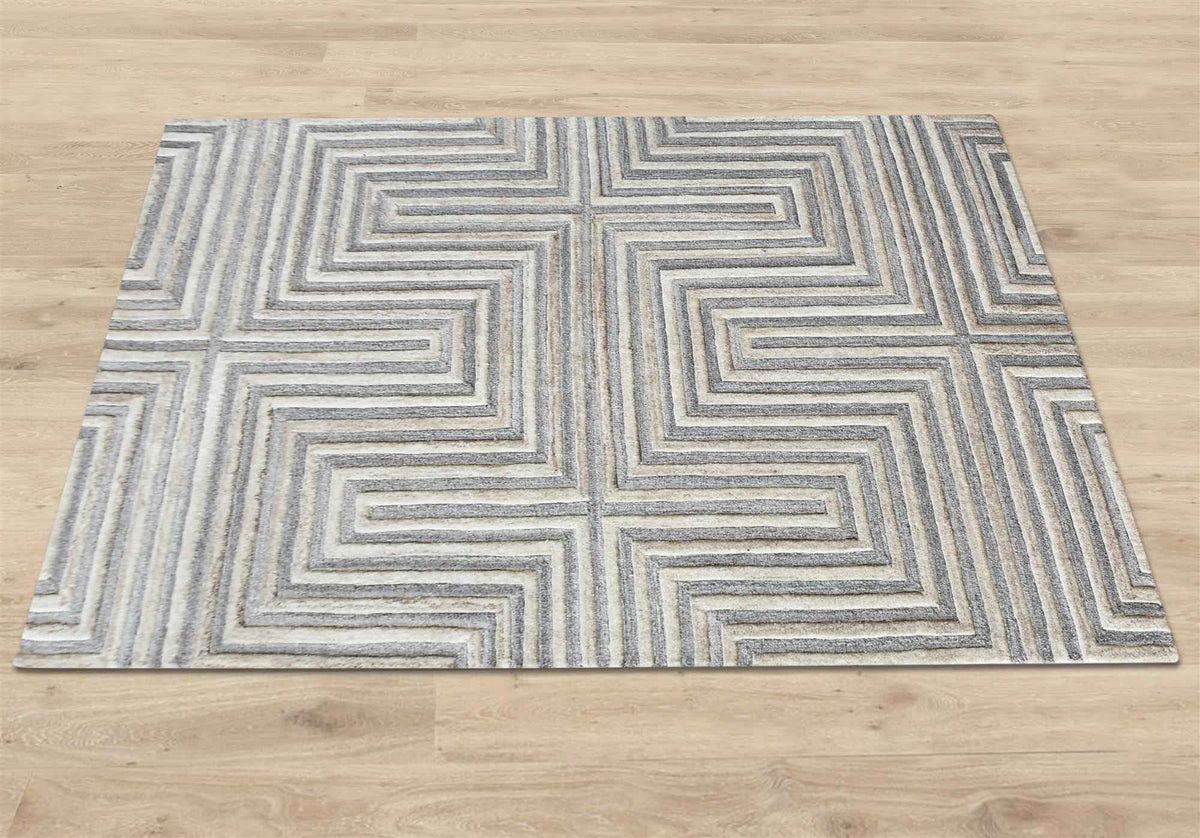Monolith & Heart Integra Hand-Tufted Wool Rug, Beige & Natural White