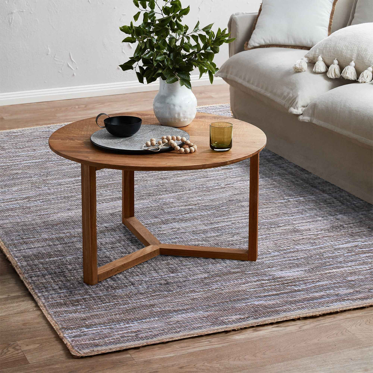 JACMEL RUG - HEMP/ LEATHER