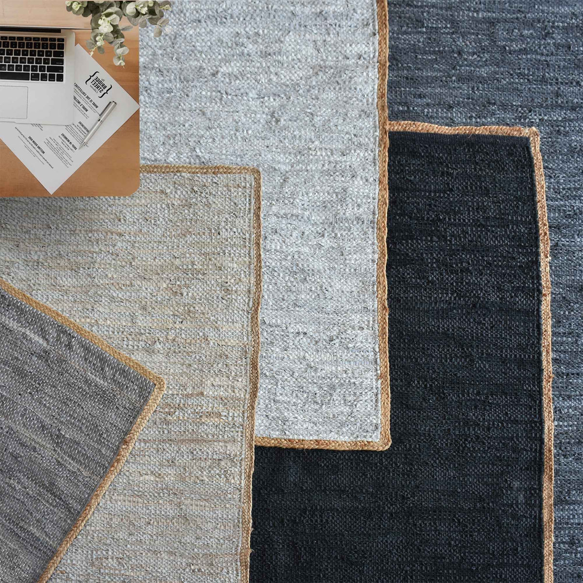 JACMEL RUG - HEMP/ LEATHER