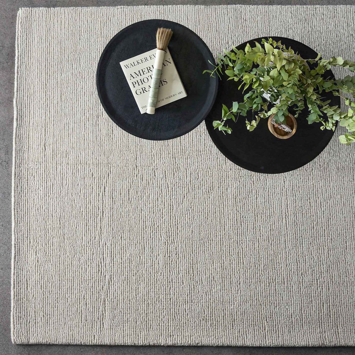 Monolith & Heart Janice Hand-Woven Wool Rug, Natural White