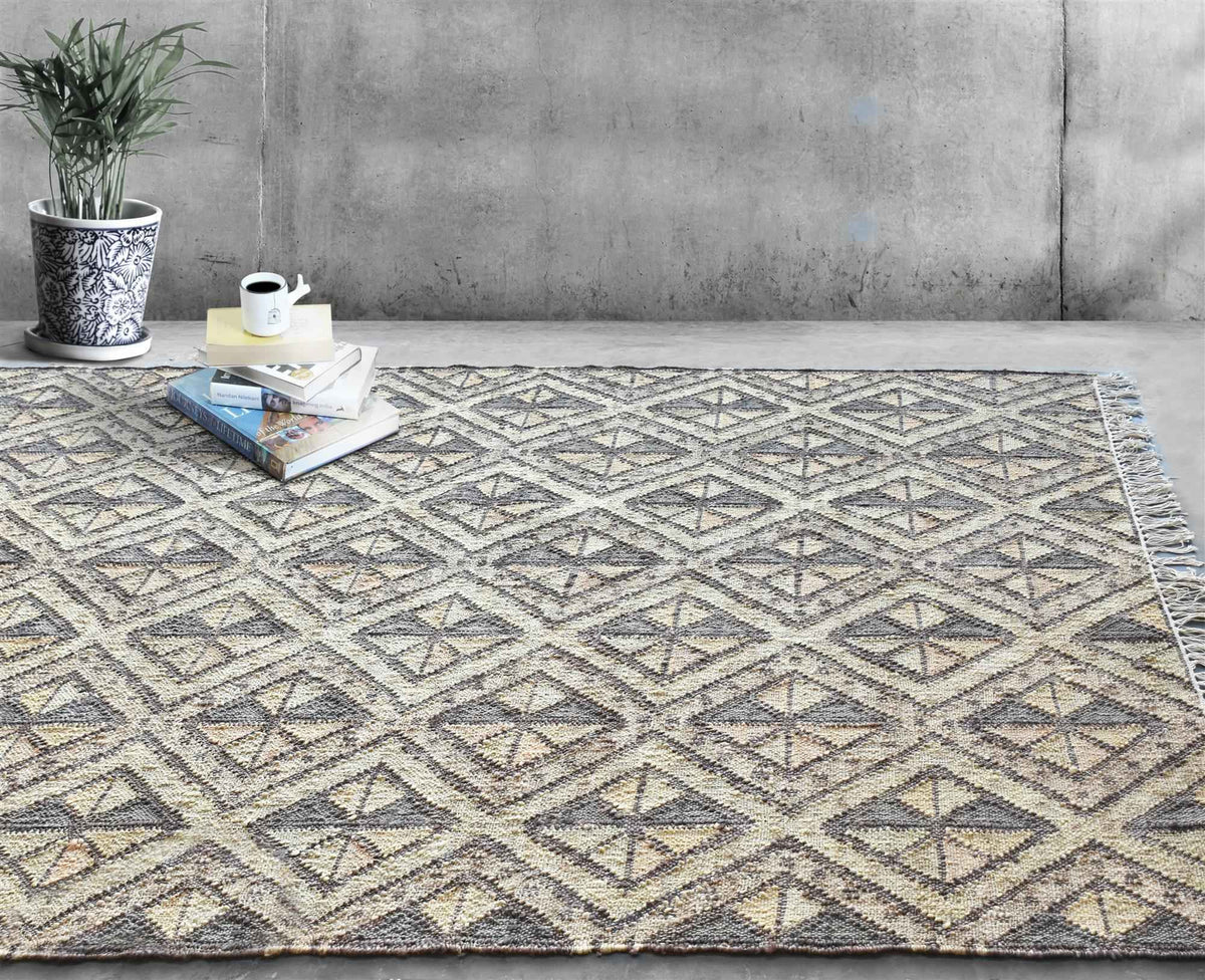 Monolith & Heart Jaubert Hand-Woven Hemp & Linen Rug, Linen & Natural