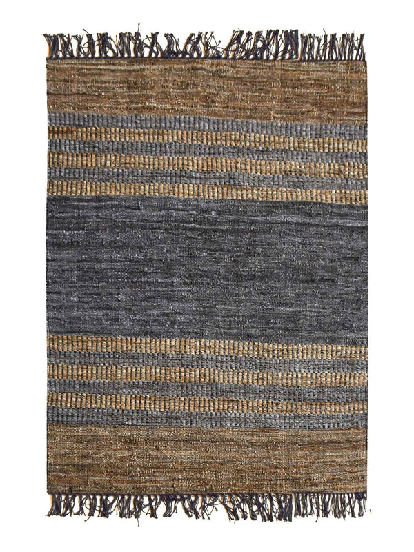 JODAR RUG - LEATHER/ HEMP