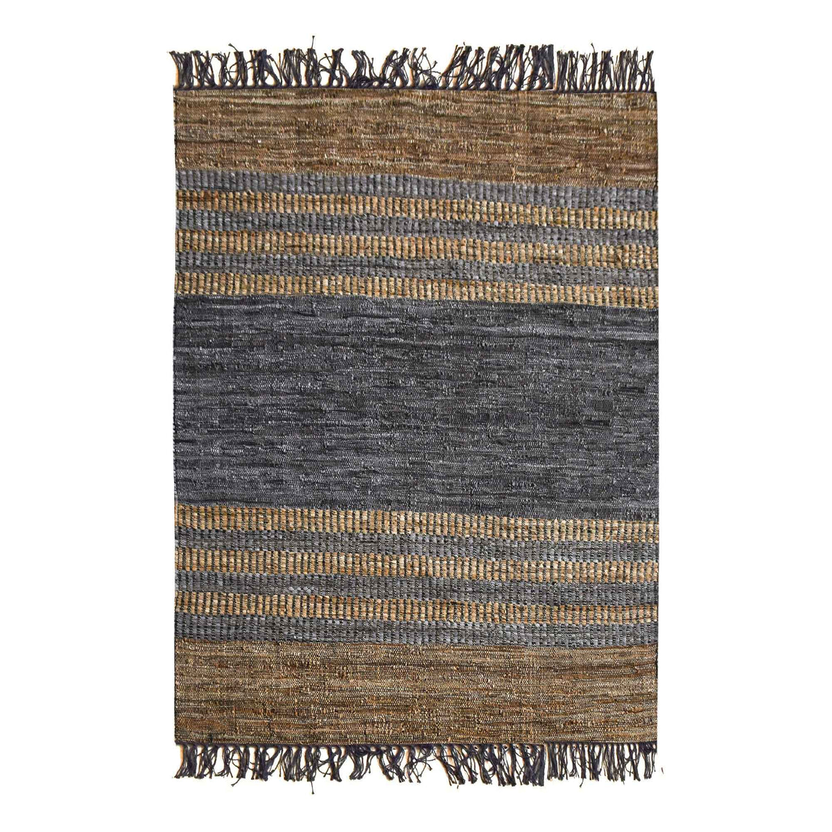 JODAR RUG - LEATHER/ HEMP