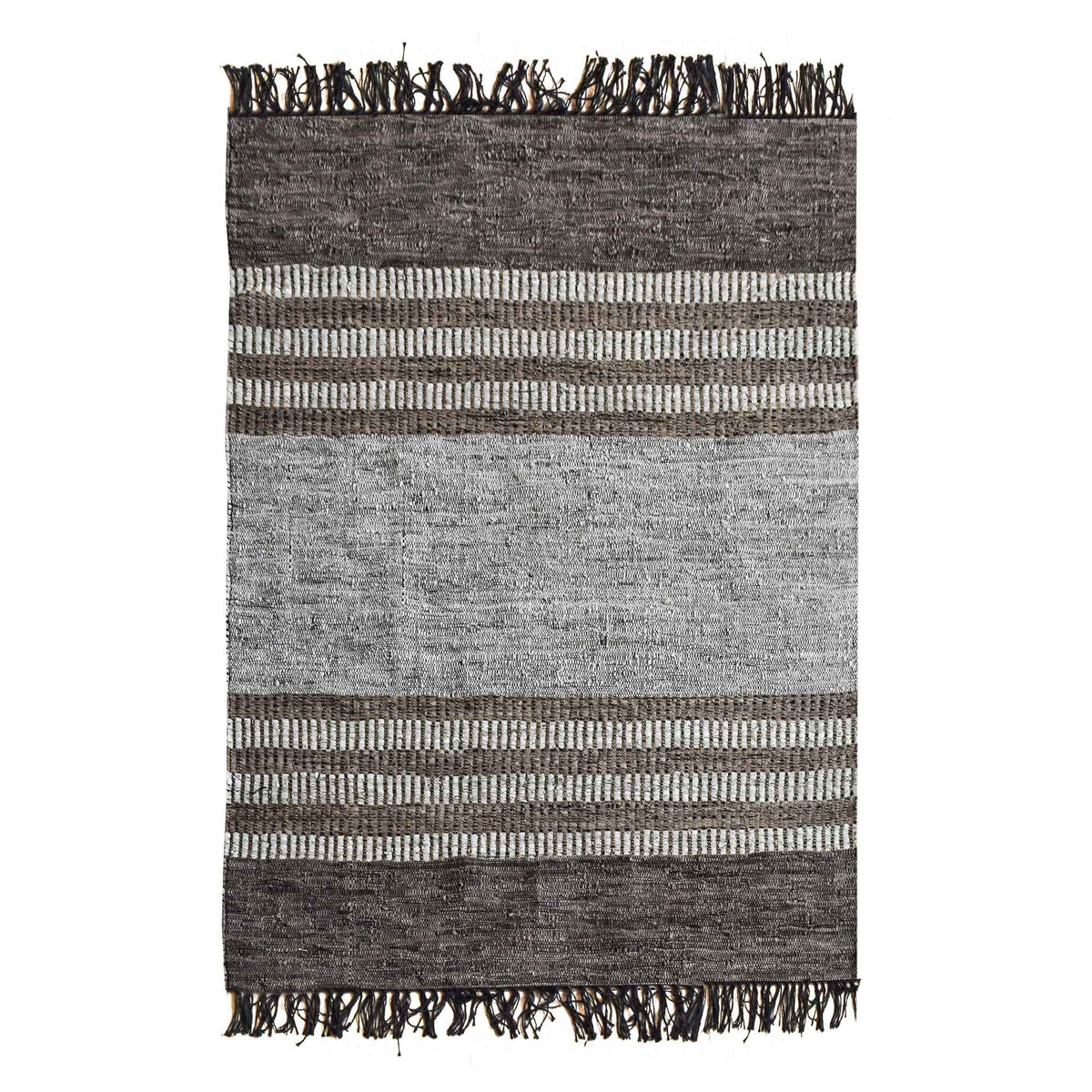 JODAR RUG - LEATHER/ HEMP