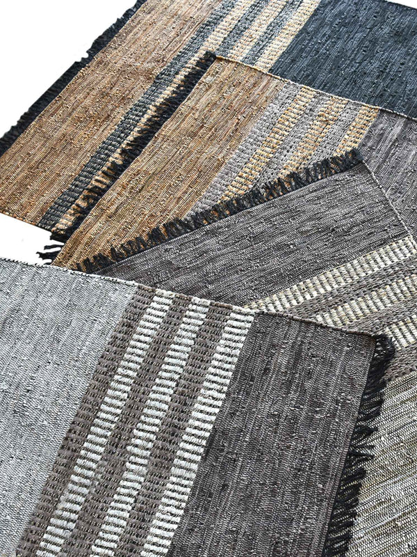 JODAR RUG - LEATHER/ HEMP