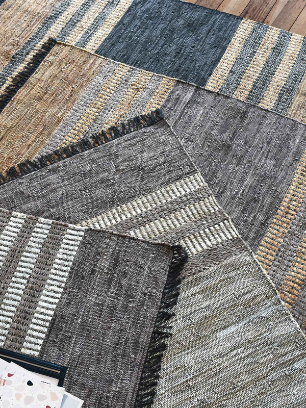 JODAR RUG - LEATHER/ HEMP