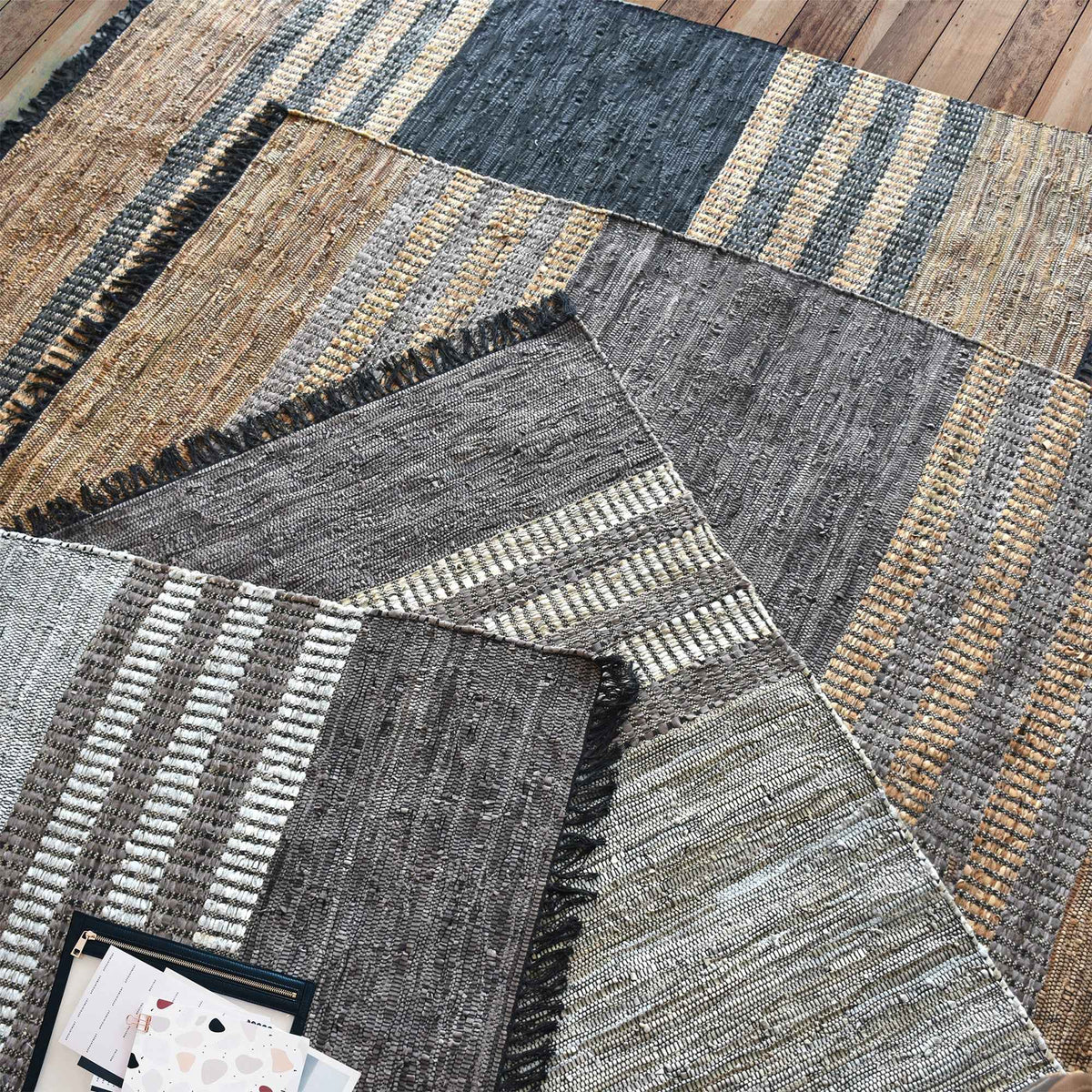 JODAR RUG - LEATHER/ HEMP