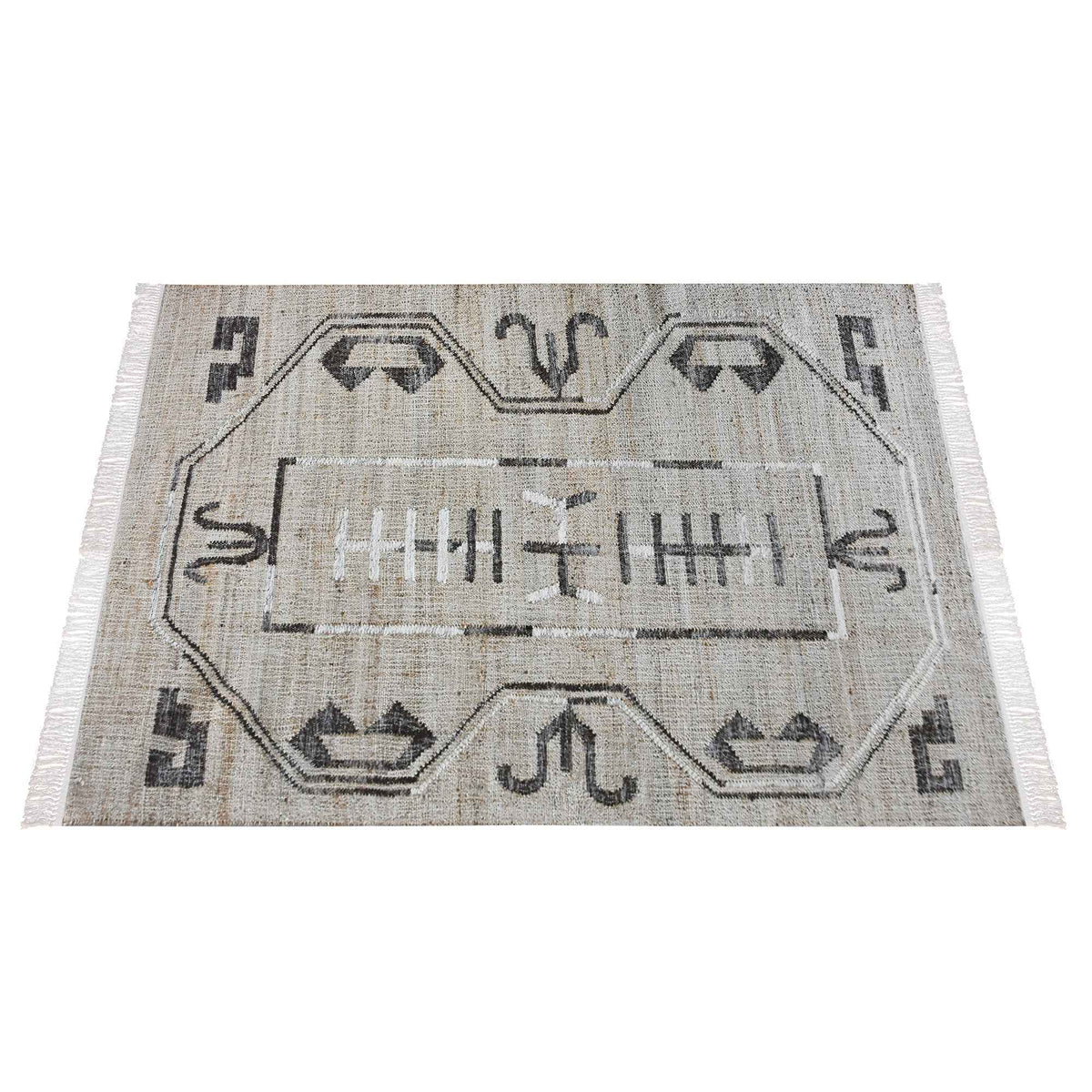 Monolith & Heart Kamarod Punja Kelim Hemp & Wool Rug, Natural