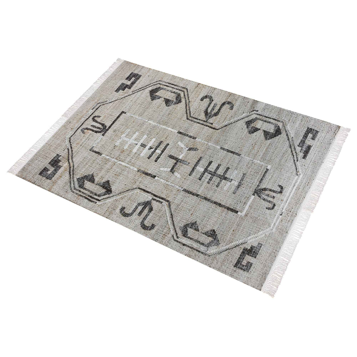 Monolith & Heart Kamarod Punja Kelim Hemp & Wool Rug, Natural