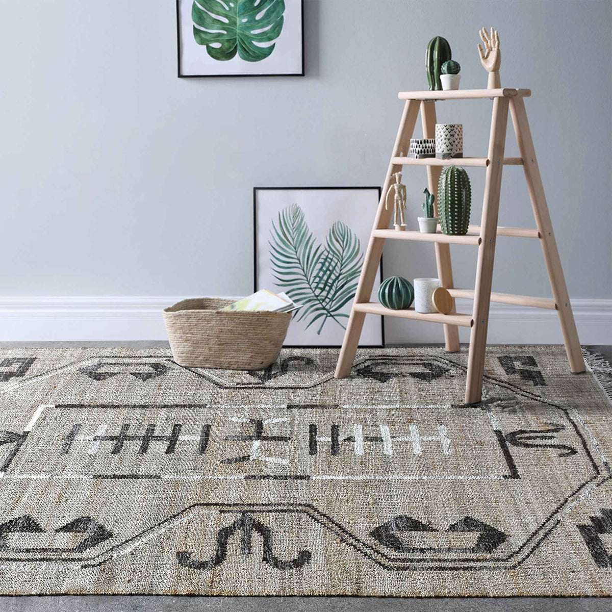 Monolith & Heart Kamarod Punja Kelim Hemp & Wool Rug, Natural