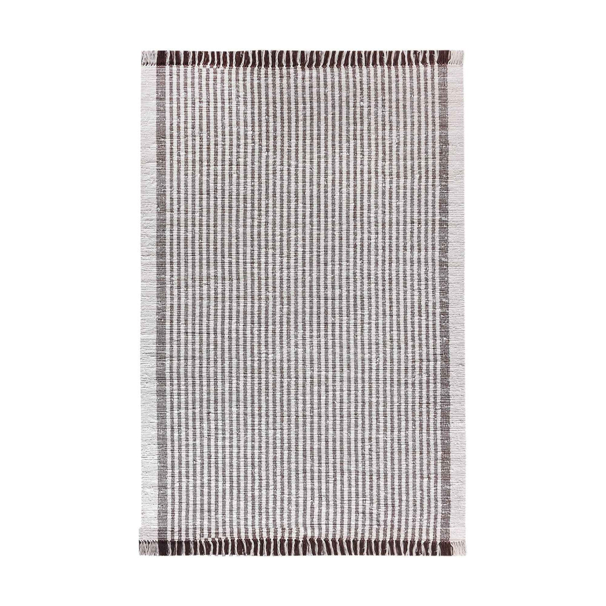 Monolith & Heart Kameel Hand-Woven Recycled Denim Rug, Ivory & Brown