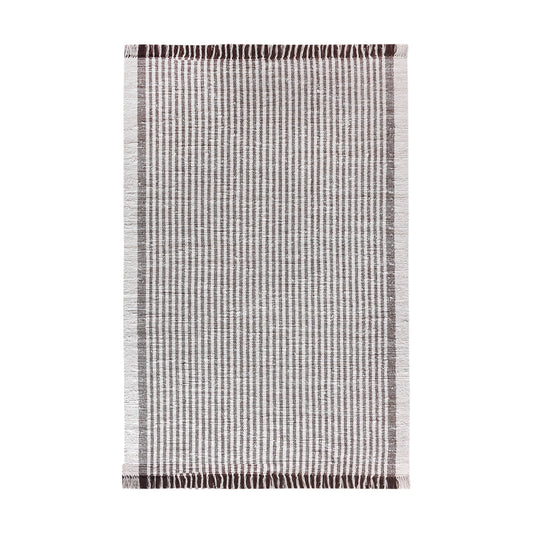 KAMEEL RUG - IVORY/BROWN - HAND WOVEN - COTTON DENIM