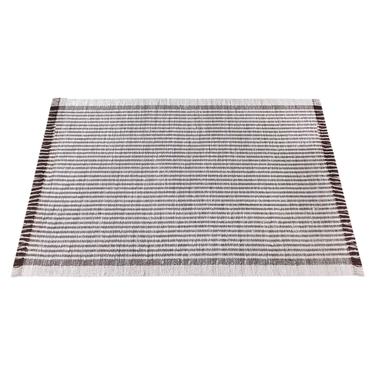 Monolith & Heart Kameel Hand-Woven Recycled Denim Rug, Ivory & Brown
